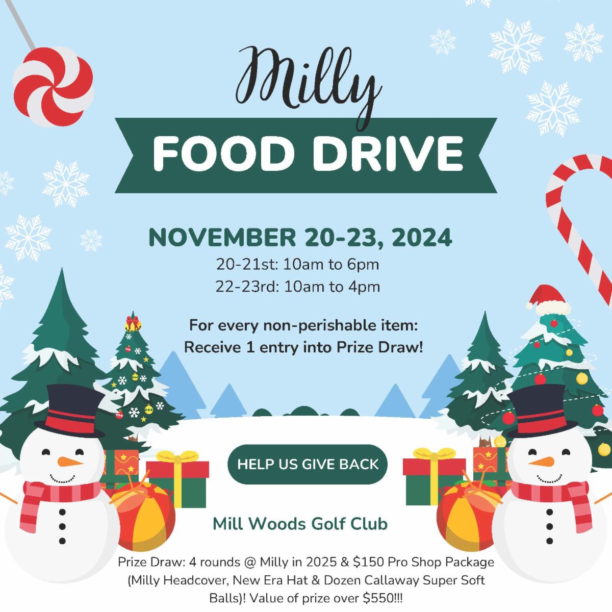 Milly Food Drive - Nov 20 - 23 Image